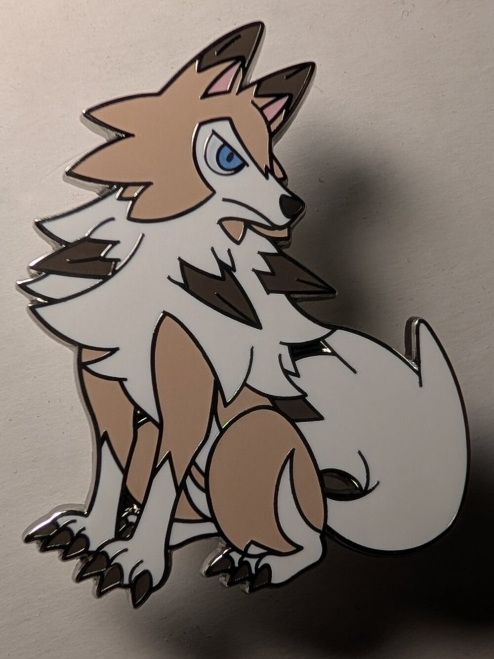 Pokemon TCG Lycanroc Midday Form Enamel Pin Official Nintendo Collectible Badge